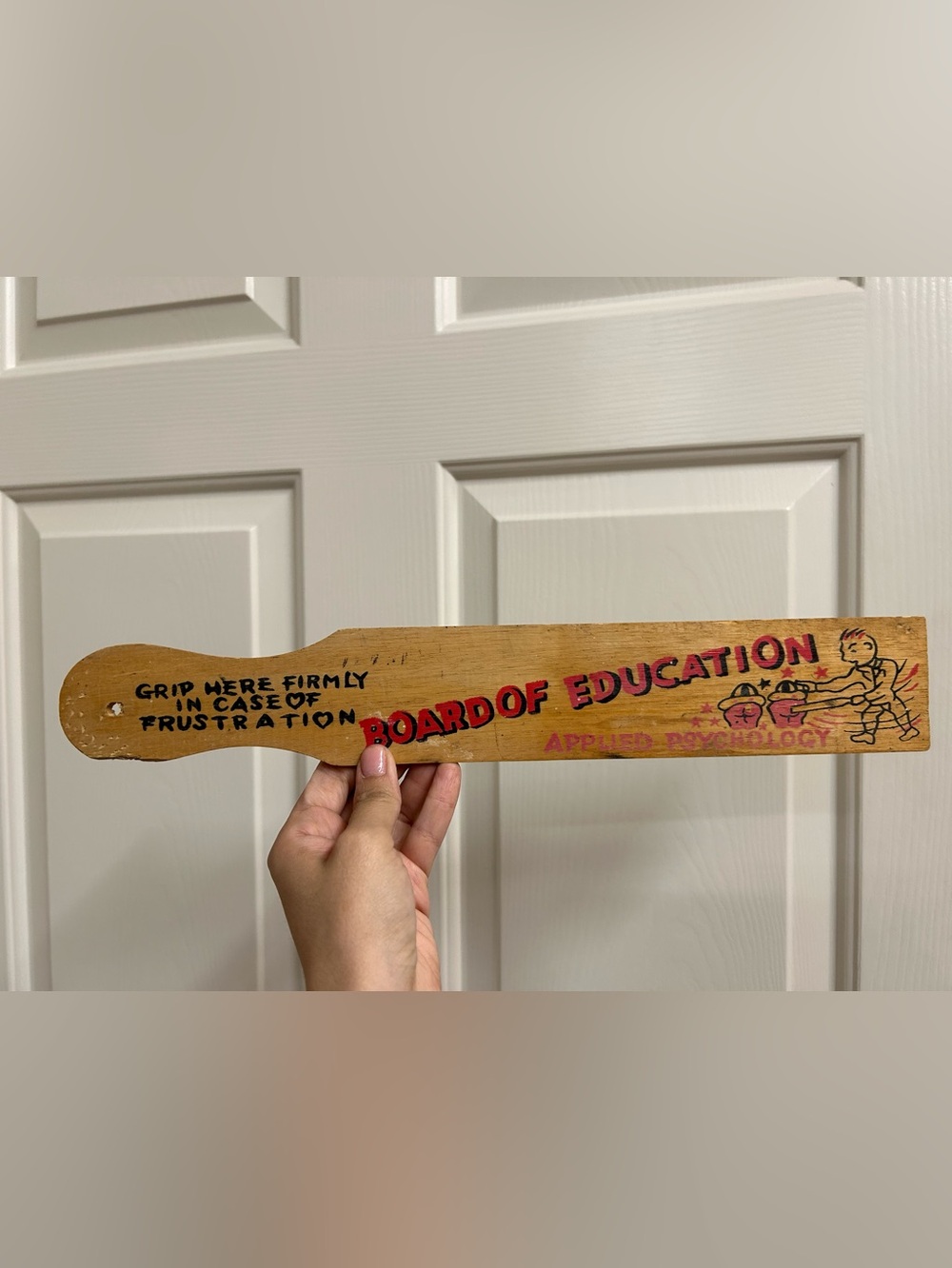 Board of Education Vintage Wooden Paddle Wall Décor in Natural Brown